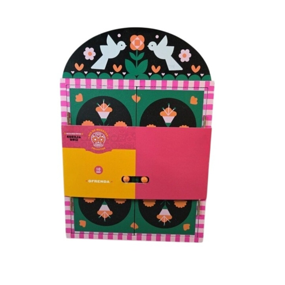 Dia De Los Muertos Wood Ofrenda Box Cecilia Ruiz 10 Piece Collection New